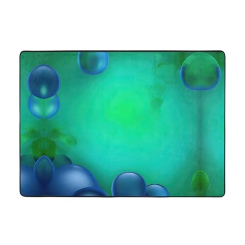 Yqxwjl Tapis de luxe imprimé bleu - Tapis doux pour chambre à coucher et salon - Lavable - Antidérapant