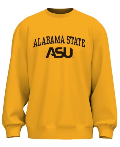 Venley NCAA Officially Licensed Apparel Alabama State University Hornets Logo Apparel Unisex 2CASU01-b Sweatshirt Alabama01S Yellow Gold XX-Large