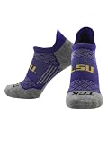 NCAA No Show Tab Socks - LSU Tigers, Purple/Gold, Medium