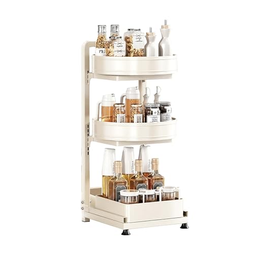 YiHYSj Organizadores de Cocina, Expandibles, Estante para Especias,Estantería Bajo Fregadero, múltiples modos de uso, estante para ollas y sartenes para encimera de cocina y gabinete (Negro,Blanco3)