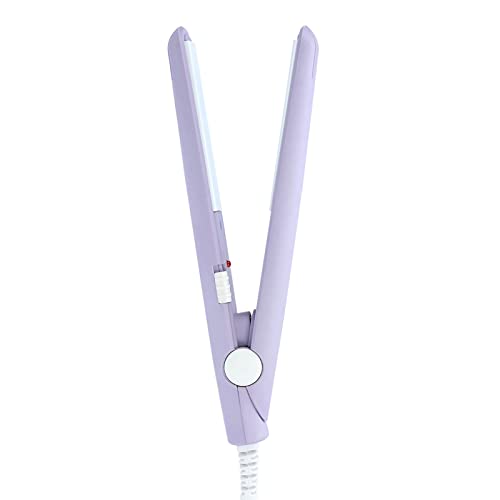 Planchas del pelo plancha y rizador de hierro plano 2 en 1 para todos los peinados, mini alisador de pelo, plancha plana para peinar el cabello, rizador de temperatura constante de 190 ℃(púrpura)