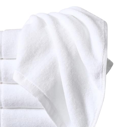 Juego de 3 toallas de baño de algodón blanco de alta absorción 4
