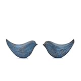 BHAVATU Statues Acacia Wood Bird Figurines | Rustic Farmhouse Decor, Office Accent Elegant Woodland Home Accent Tabletop Decor & Gift (4.5' x 2' x 2.5')