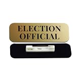 Election Official 1 x 3" Gold Rounded Corner Name Badge | Stock Name Badges (3 Pack)