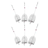 MUELODSIC Lot de 6 Set de Cages d'Amorçage en Acier Inoxydable pour Pêche à la Carpe – 3 Tailles – Lanceur d'Appâts Portable pour Crevettes Anguilles et Amorceurs en Extérieur