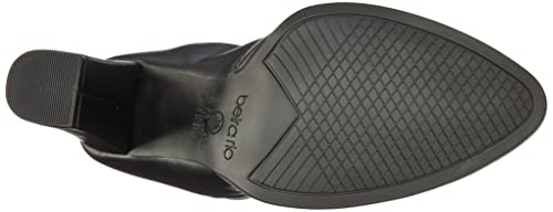 Bota Beira Rio Estilo Fashion Napa Pele Stretch Salto Médio Cano Médio,Preto, 36