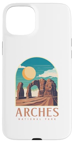 Utah Vintage Retro Hiking Camping Arches National Park �X�}�z�P�[�X iPhone 15 Plus �p