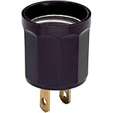 Legrand-Pass & Seymour Model 61 Outlet to Lampholder Adapter, Medium Base, Brown