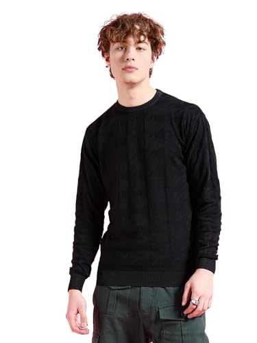 Image of The Indian Garage Co Men's Cotton Regular Fit Overdyed Crew Neck Sweater
