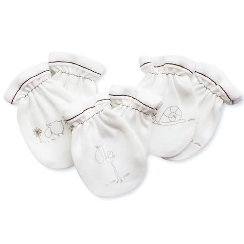 For Babies - 3 x Bio-Baumwolle Baby Kratzhandschuhe Kratzfäustlinge für...