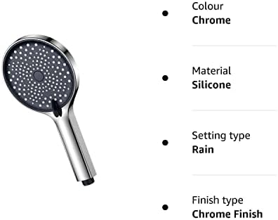 YEAUPE Large Shower Head 130mm Diameter 3 Spray High Pressure Handheld Shower Head Chrome Finish