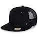ililily Extra Large Size Solid Color Flat Bill Snapback Hat Blank Baseball Cap , Black