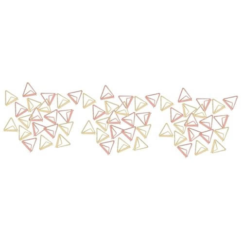 Clips de bureau or et rose triangle pour photos et mémos x120