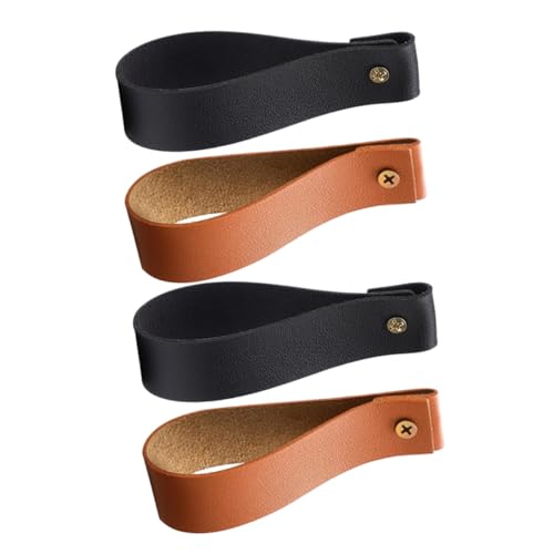 jojofuny 4 pezzi Staffe in Pelle per Bastoni Tende Supporti da Parete Stile Bohemien per Soggiorno Camera Cucina e Bagno Design Versatile per Appendere Tende Asciugamani e Abiti Facile