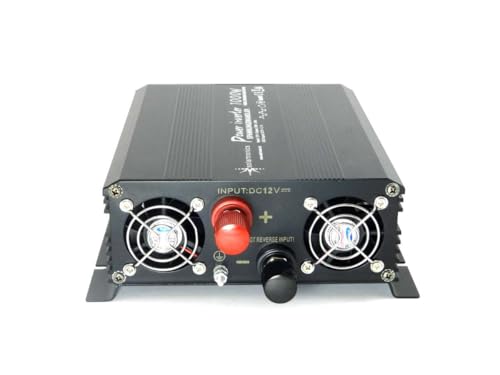 SOLARTRONICS Spannungswandler NM1000 12V 1000 Watt SCHWARZ - 2000 Watt Spitzenleistung - Wechselrichter 12v auf 230v - Blei- oder AGM-Batterie kompatibel - mit Schuko- & USB Anschluss