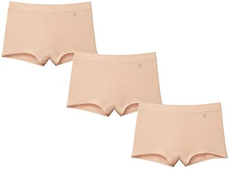 Tommy John Women's Cool Cotton Boyshort Panties - 3 Pack - Comfortable Boxer Brief Underwear for Women (Maple Sugar, Large)