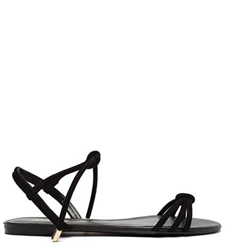 Arezzo Women's Camila Lace Up Strappy Flat Sandal, Black, Size 8 #TOP1