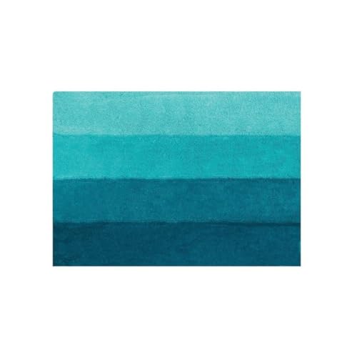 Spirella Badteppich Badematte Badvorleger Duschvorleger Mikrofaser Hochflor flauschig 60x90 cm – Türkis/Petrol