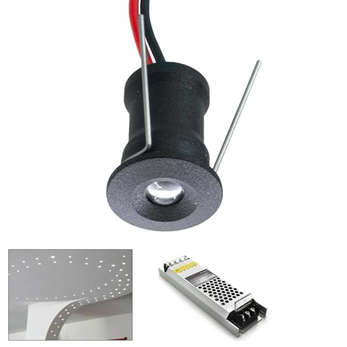 Planetitaly Kit de 9 focos Mini IP65 LED de 1 W con rendimiento de 12 W empotrado, punto de luz de ducha, cielo estrellado, indicadores de pasos, luces escalones con fuente de alimentación (4000 K, Planetitaly Kit de 9 focos Mini IP65 LED de 1 W con rendimiento de 12 W empotrado, punto de luz de ducha, cielo estrellado, indicadores de pasos, luces escalones con fuente de alimentación (4000 K,