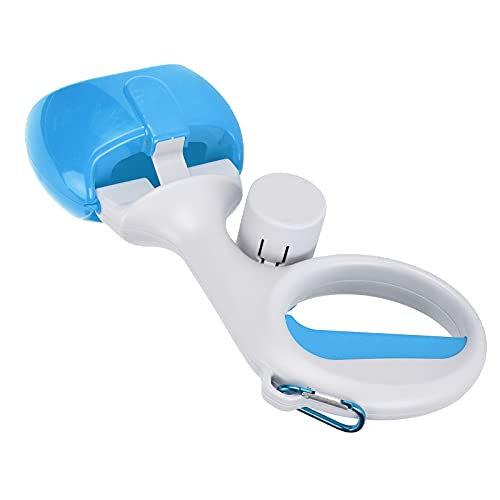 Image of GLOGLOW Dog Pooper Scooper, Portable Dog Poop Picker Waste Cleaner with Trash Bag Dispenser Pet Toilet Picker for Walks Travel Camping(Blue)