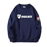 DUCATI ドゥカティ周辺ラウンドネックスウェットシャツカップル春、秋、冬プラスベルベット肥厚ルーズ長袖トップ作業服