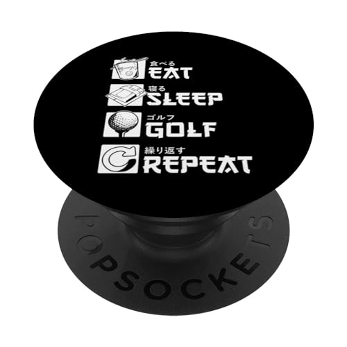 Eat Sleep Golf Repeat Happy Birdie Golfer Niños Hombres Golf PopSockets PopGrip Intercambiable
