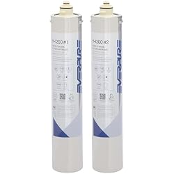 Pentair Everpure H-1200 Quick-Change Filter Cartridge Set, EV928201 | Two-Pack, 1,000-Gallon Capacity, 0.5 Micron, Reduces up to 99.6% Total PFAS, Lead, VOC, MTBE;