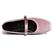 Hee grand Velvet Flats for Women Retro Square Toe Mary Jane Shoes Comfortable Buckle Strap Ballet Flats,Pink 4