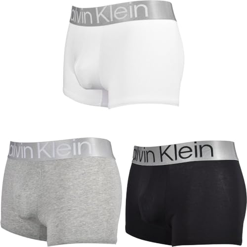 Calvin Klein Men's Trunk, Black/White/Grey Heather, L - Image 8