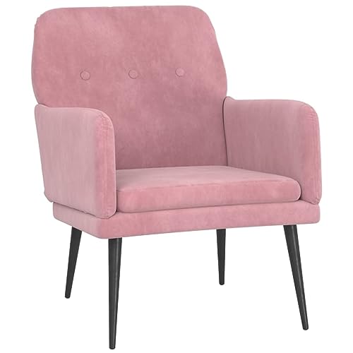 vidaXL Sillón de Terciopelo Rosa 62x79x79 cm