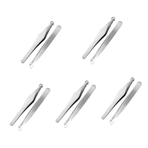 BESTYASH 5sets Metal Nose Hair Trimmer Tweezers Reusable Nose Hair Removers for Grooming Lightweight Portable Personal Care Tools for Home Travel 2pcs*5