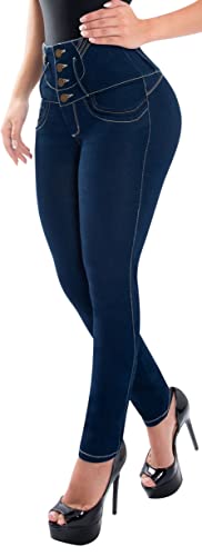 Fiorella Shapewear Butt Lifter Women Jeans High Rise 4 Button Waist Push Up Levanta Cola Pantalones Colombianos 513DB