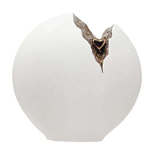 Urne für Asche Keramik Beerdigung Modern Urne mit Mini Herz Exklusive Urnen für Asche weiß Cover