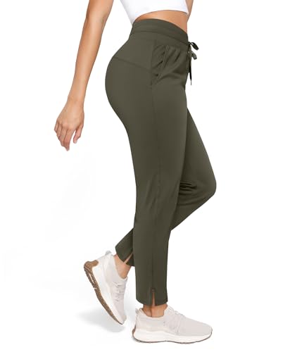 Women's Pants with Deep Pockets, 7/8 Stretch Ankle Sweatpants for Golf, Athletic, Lounge, Travel, Work