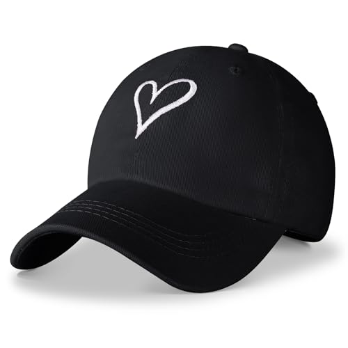 HeyCaps Baseball Cap Damen mit Herzförmiges Stickmuster Baumwolle Mütze...