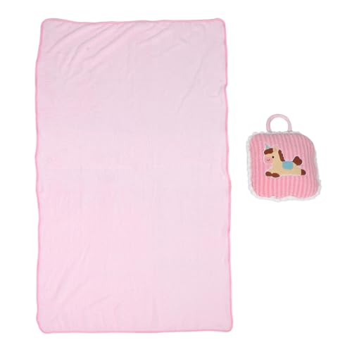 Couverture-coussin cheval peluche rose cadeau idéal maison - 2
