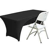 Fhberni Spandex Table Cover 6 ft. Fitted Polyester Tablecloth Stretch Table Cover Table Topper Op...