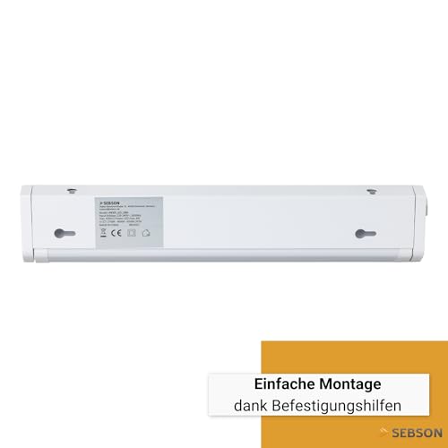 SEBSON LED Unterbauleuchte Küche 55cm – dimmbar, 3 Lichtfarben 2700K/4000K/6500K, schwenkbar, Schalter & Stecker 230V, Lichtleiste verlängerbar