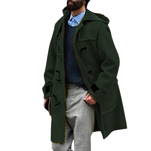 2026 Abrigo de invierno para hombre de talla grande con manga larga, chaqueta de cuero acolchada, abrigo grueso, chaqueta de piel de oveja, verde, 5XL