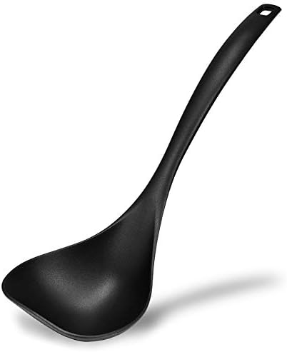 Seki Japan Stylish Kitchen Tool, Flexible Non Stick Heat Resistant Nylon Ladle, Cooking and Serving Spoon for Salad, Soup, Dressing, Pancake Batter