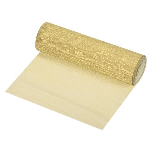 MECCANIXITY Crepe Paper Roll Crepe Paper Decoration 8.3ft Long 5.9 Inch Wide for Wedding Ceremony Various Festivals Decoration Gold