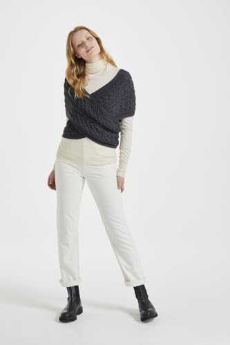 Image of Aran Woollen Mills Corrib Crossover Merino Aran Wrap - 100% Merino Wool - Made in Ireland