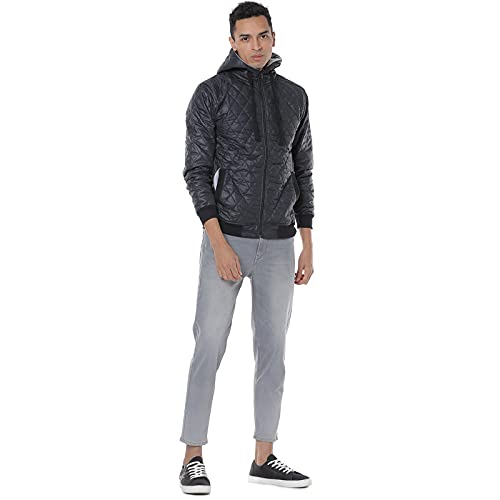 Image of CAHOOT Men's Solid Vegan Leather Regular Fit Cotton Jacket For Winter Wear Standing Collar | Full Sleeve | Zipper | Casual Jacket For Man | Western Stylish Jacket For Men