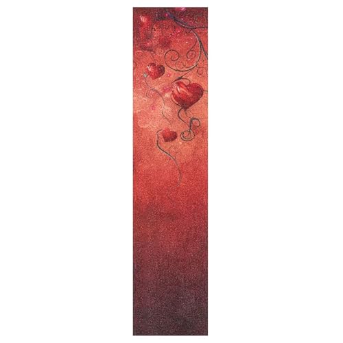 CEBUGI Hearts and Swirls Skateboard Grip Tape 44x10in Waterproof Tear-Proof Longboard Grip Tape Bubble Free Non-Slip Scooter Grip Tape for Girls Boys