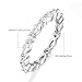 EAMTI 925 Sterling Silver Wedding Bands for Women Cubic Zirconia Stackable Rings Full Eternity Band Ring Size 6