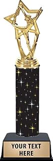 11 Inch Dance Star Trophies - Black Glimmer Dance Star Trophy Awards Prime