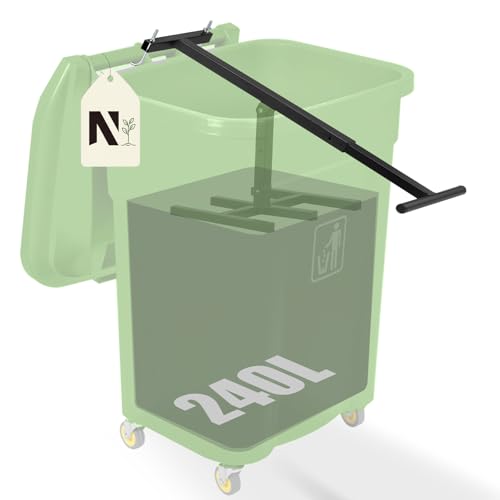 NEWTRY Manuelle Müllpresse, Müllverdichter für 120L-240L Mülltonne, Komprimiert Haushalts-, Küchen- und Gartenabfälle, Schwarz