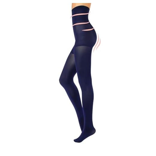 CALZITALY Tights med hög midja | ogenomskinliga formande strumpbyxor | 80 DEN | svart, blå| S, M, L, XL, XXL | italienska strumpor |, BLÅ, XXL