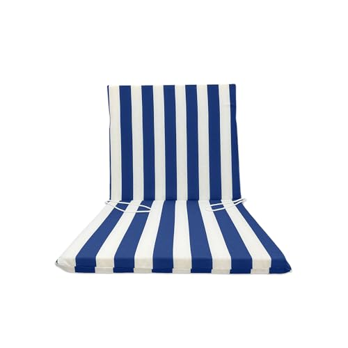 Il Tuo Artigiano Design Coussin de plage rembourré 90 x 50 cm, fabriqué en Italie, dossier bas (blanc et bleu)