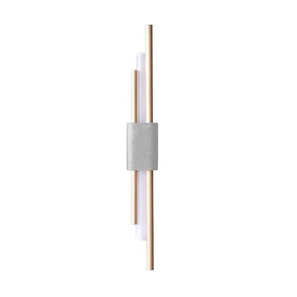 OZBMA Nordic Iron LED Wall Lamp Alabaster Marble Light Acrylic Shade Sconces for Bedroom Bedside Living Room Hallway Bathroom Staircase(White,45cm/17.7inch)